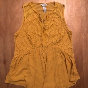 Arizona Mustard Lace Top
